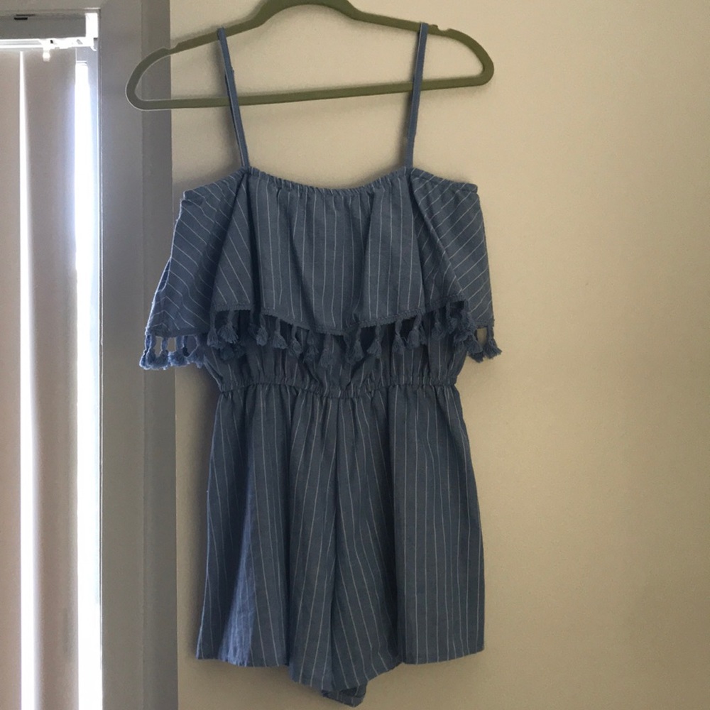 Blue/white romper